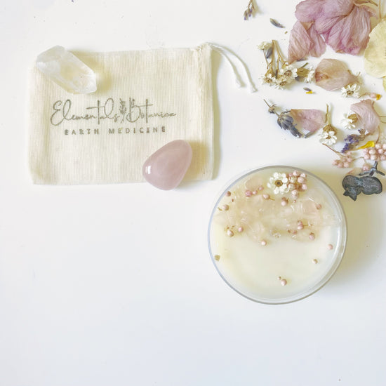 Love Crystals & Intention Candle