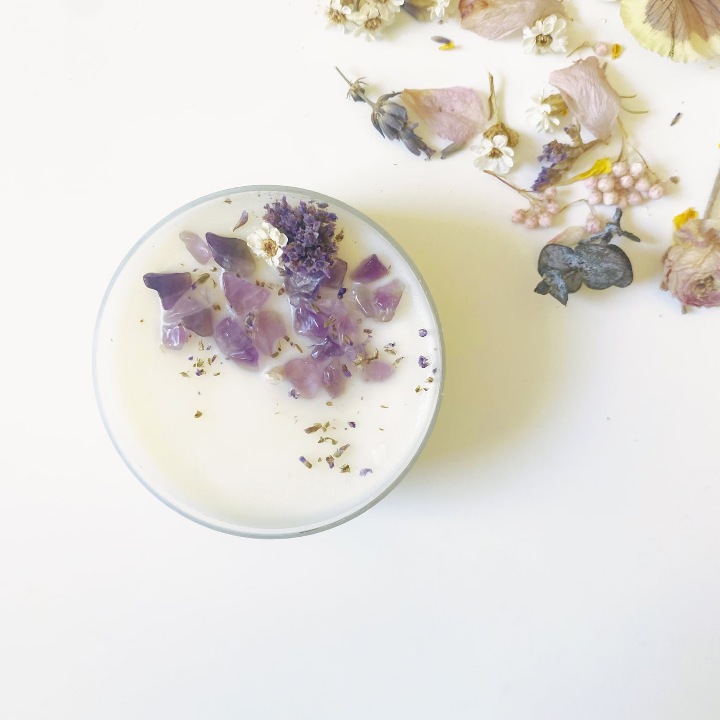 Calming Crystals & Intention Candle