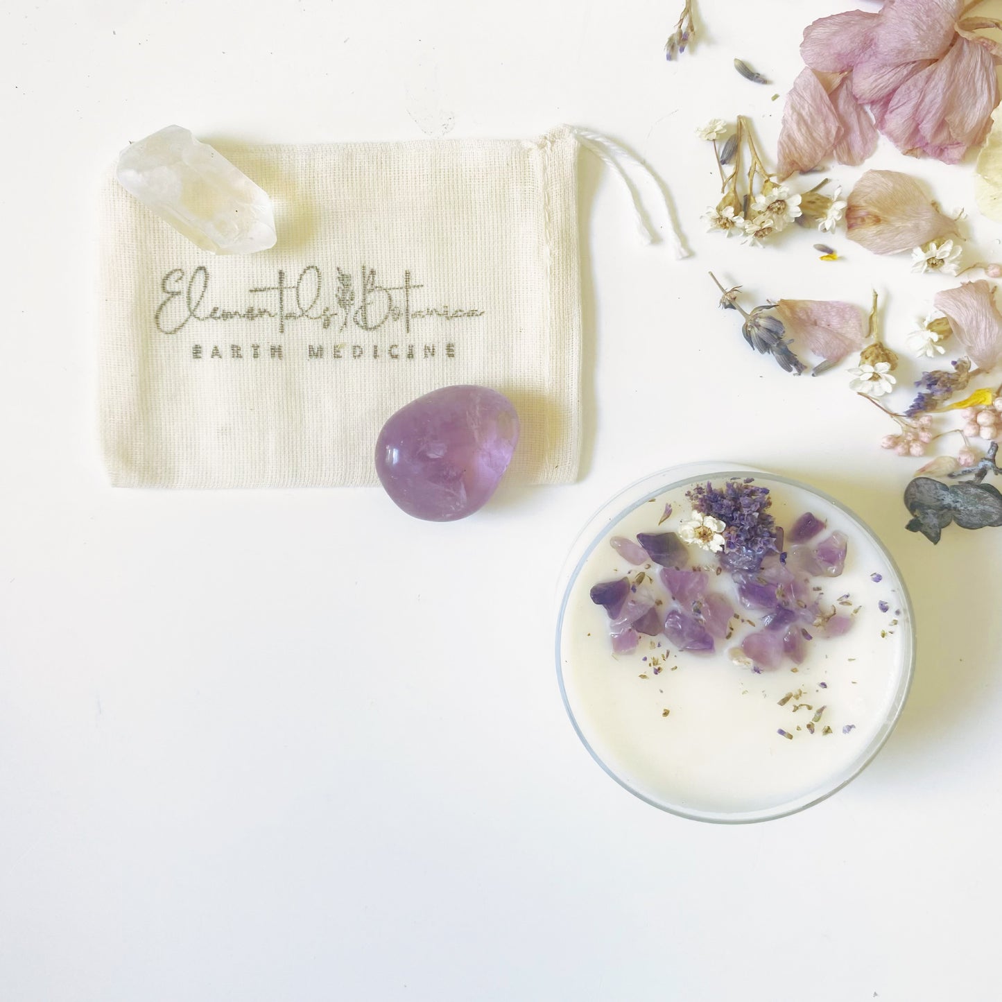 Calming Crystals & Intention Candle