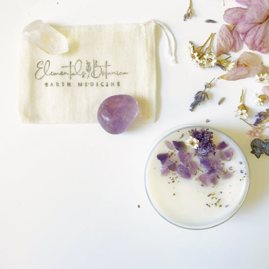 Calming Crystals & Intention Candle